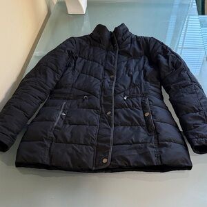 Puffer Jacket Larry Levine Black Puffer Jacket Size S
